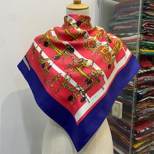Vintage Hermes Mors et Filets  Silk Scarf Vintage Hermes Key Scarf Hermes Square Scarf Hermes 34x34 Vintage Hermes Silk Neck Scarf