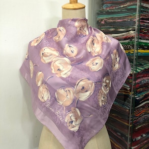 Vintage Nina Ricci Silk Scarf Nina Ricci Silk Stole Floral Silk Scarf Vintage Silk Scarf Nina Ricci Silk Muffler