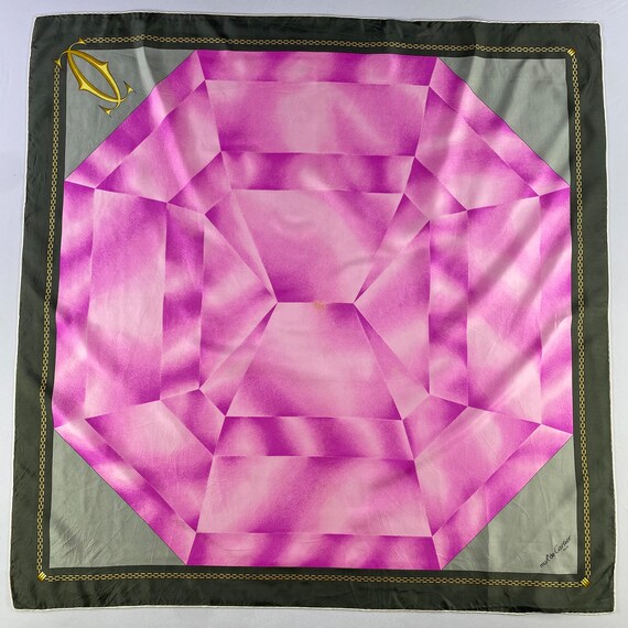 Vintage Cartier Silk Scarf, Must De Cartier Silk Scarf