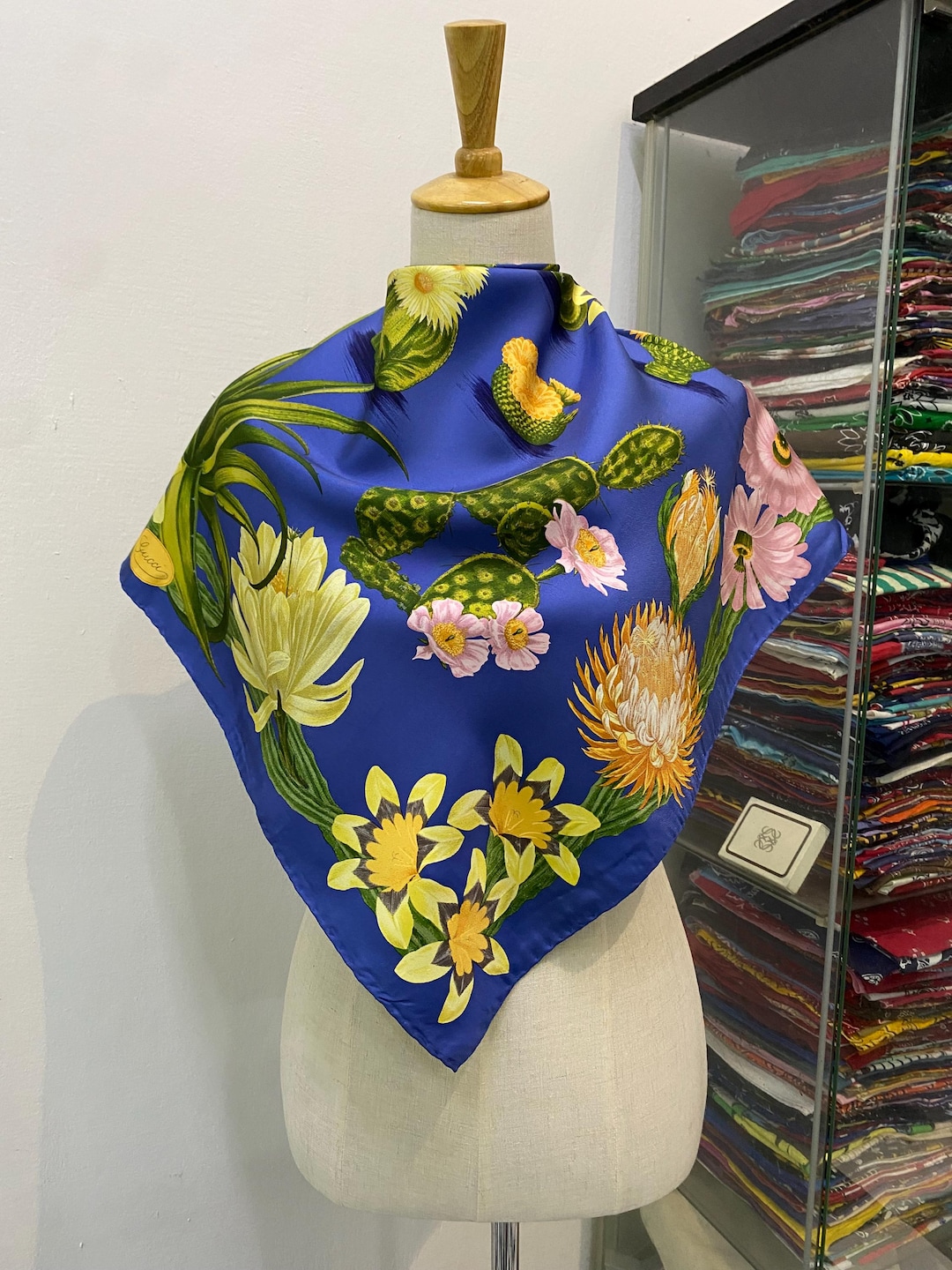 Vintage Gucci Silk Scarf Gucci Silk Muffler Gucci Neck Scarf Gucci