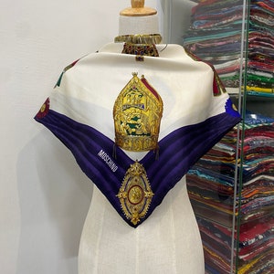 Vintage Moschino Silk Scarf Moschino Silk Muffler Vintage Moschino Silk Neck Scarf Moschino Silk Head Scarf Moschino Shawl