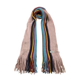 Foulard En Laine 100% Paul Smith - Rayures Multicolores - 28x180 Cm - Neuf Avec Étiquette - Fabriqué En Italie