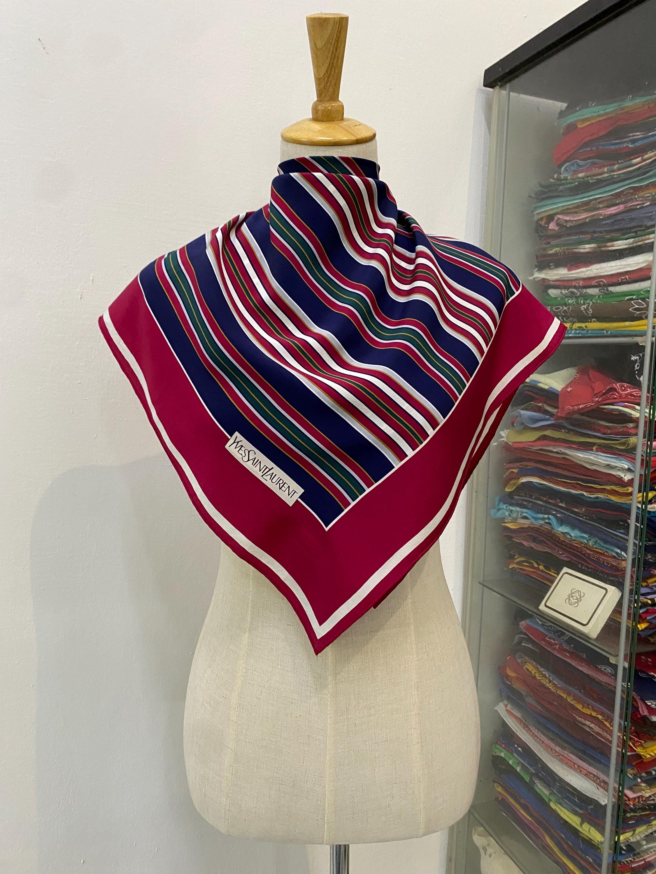 SAINT LAURENT PARIS|MUFFLERS (719428 3Y210 1000) Vintage Yves Saint Laurent Silk Scarf Yves Saint Laurent