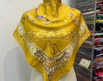 Vintage Trussardi Silk Scarf Trussardi Silk Muffler Vintage Silk Scarf Trussardi Silky Scarf Vintage Chain Silk Scarf Silk Neckerchief