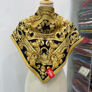 Vintage Gianfranco Ferre Scarf,Twill Silk Scarf,Vintage Silk Muffler,Vintage Neck, Vintage Neck Accessories, Vintage Italian Silk Scarf,