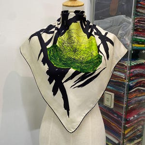 Vintage Silk Scarf, Twill Silk Scarf, Vintage Silk Muffler, Vintage Neck Scarf, Vintage Neck Accessories, Vintage Italian Silk Scarf,