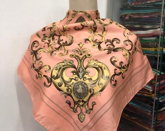Vintage Silk Scarf, Twill Silk Scarf, Vintage Silk Muffler, Vintage Neck Scarf, Vintage Neck Accessories, Vintage Italian Silk Scarf,