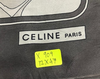 Vintage Celine Silk Scarf, Celine Silk Muffler, Vintage