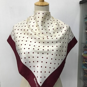 Vintage Burberry Silk Scarf, Burberry Silk Muffler, Vintage Burberry Neckerchief, Burberry Silk Muffler, Vintage Burberry Shawl