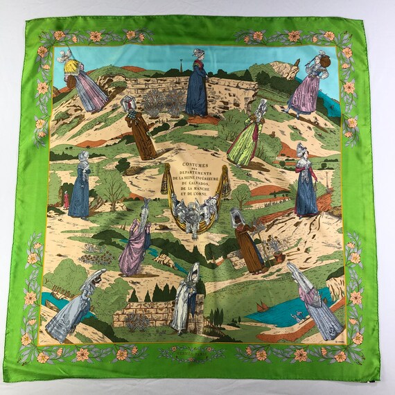 HERMES 　COSTUMES DES DEPRTEMENTS　シルク100% Costumes des Departements Hermes Scarf - It's All Goode