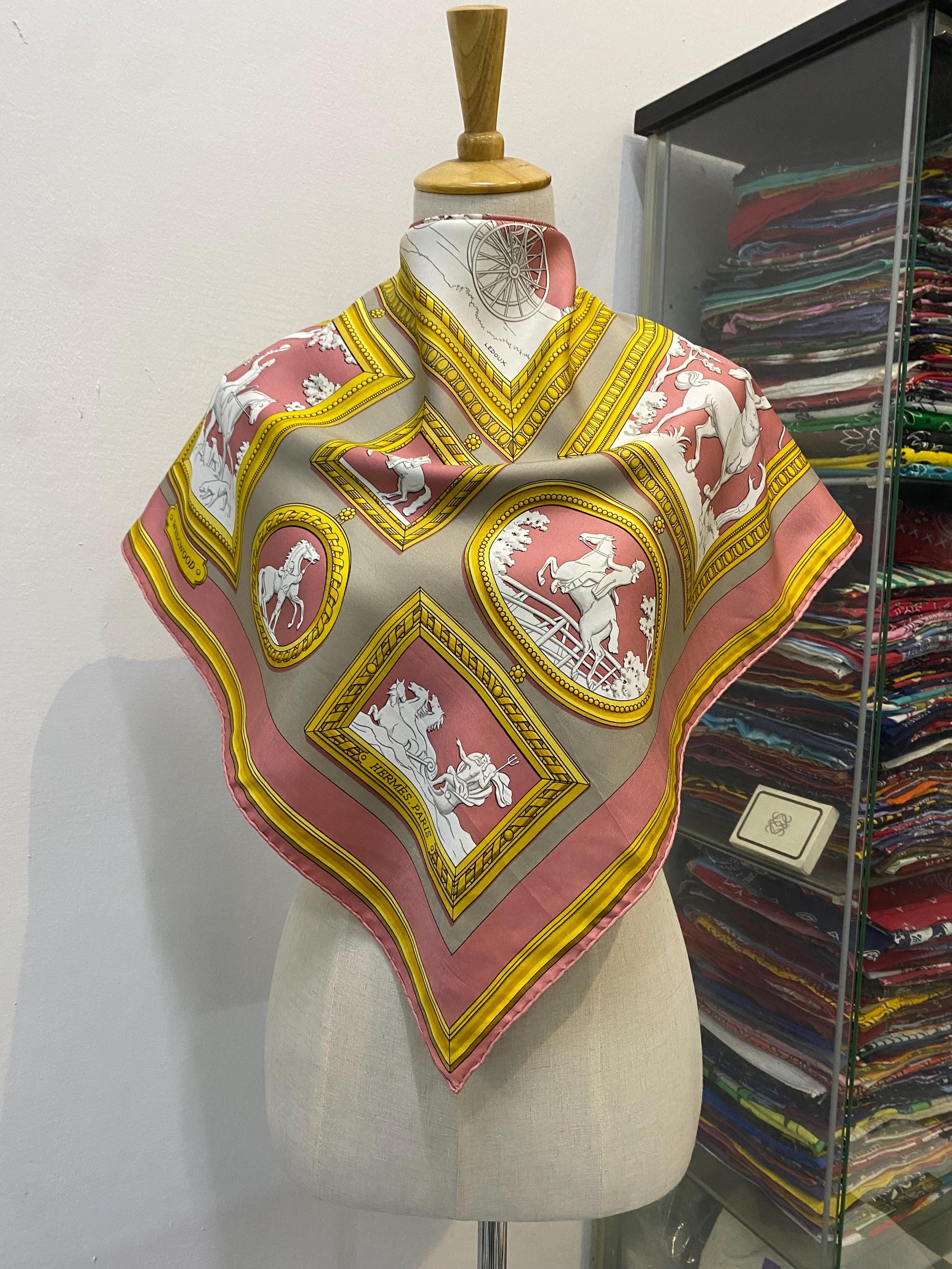 Vintage Hermes Wedgwood Silk Scarf, Hermes Silk Scarf, Vintage