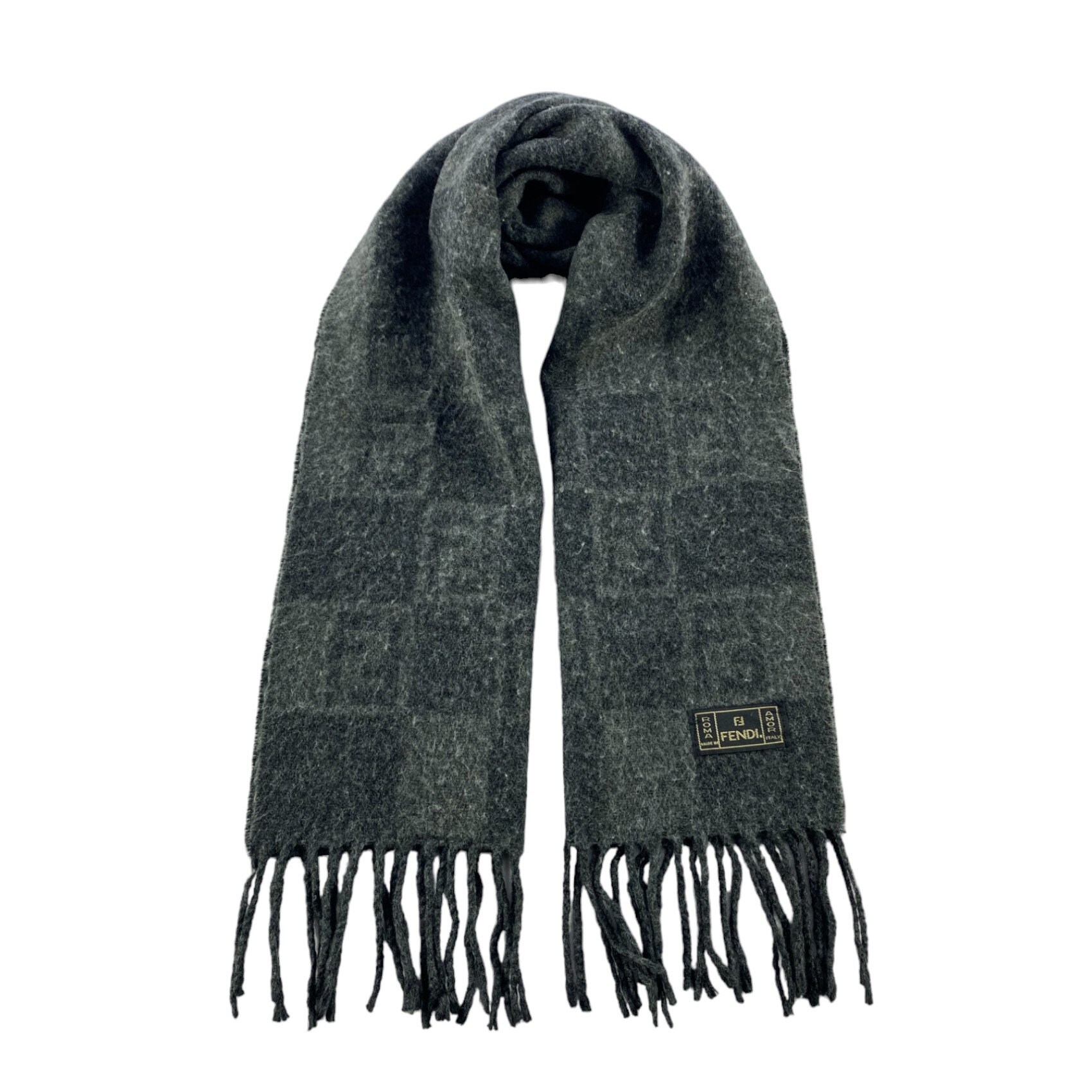 Vintage Fendi Scarf Roma Italia Fendi Wool Scarf Vintage Fendi Wool Muffler  Fendi Neck Scarf Vintage Fendi Wool Neckwear