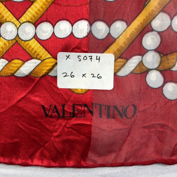 Vintage Valentino Silk Scarf Neckerchief Neckwear… - image 9