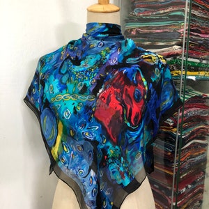 Vintage Silk Scarf, Twill Silk Scarf, Vintage Silk Muffler, Vintage Neck Scarf, Vintage Neck Accessories, Vintage Italian Silk Scarf,
