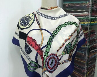 Vintage Basile Silk Scarf, Vintage Silk Neck Scarf, Vintage