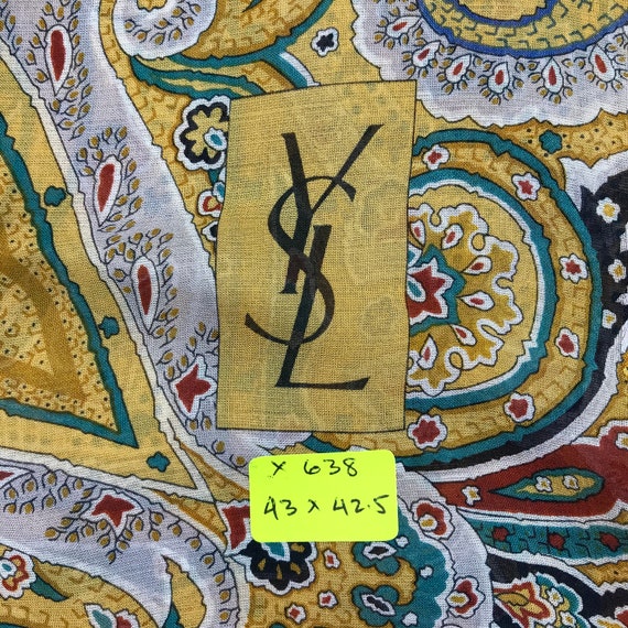 Vintage Yves Saint Laurent Silk Scarf Yves Saint … - image 6