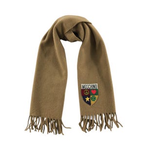 Moschino Red Lambs Wool Scarf Muffler Wool Neck Scarves Neck
