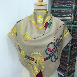 Vintage Celine Silk Scarf, Celine Silk Muffler, Vintage Celine Square Scarf, Vintage Celine Shawl, Celine Silky Scarf