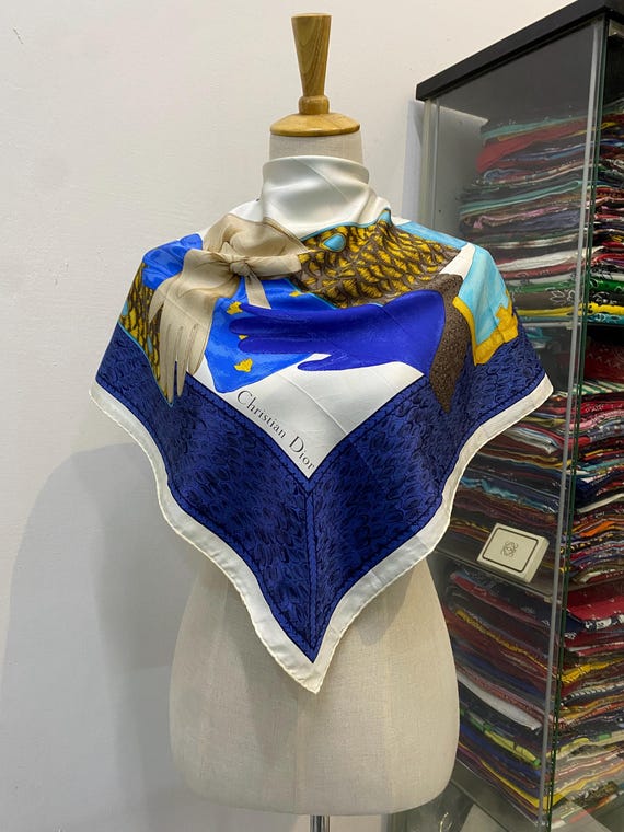 Vintage Christian Dior Silk Scarf Christian Dior Shawl Dior Silk