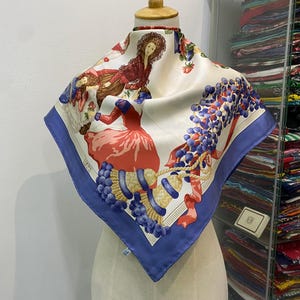 Vintage Loewe Silk Scarf, Loewe Silk Neckerchief, Loewe Neckwear, Vintage Loewe Silk Muffler, Loewe Silk Shawl, Vintage Loewe Accessories