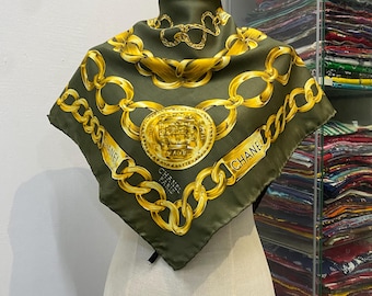 Chanel Vintage Silk Scarf 32 X 36 Inches,silk , No Tags - Etsy