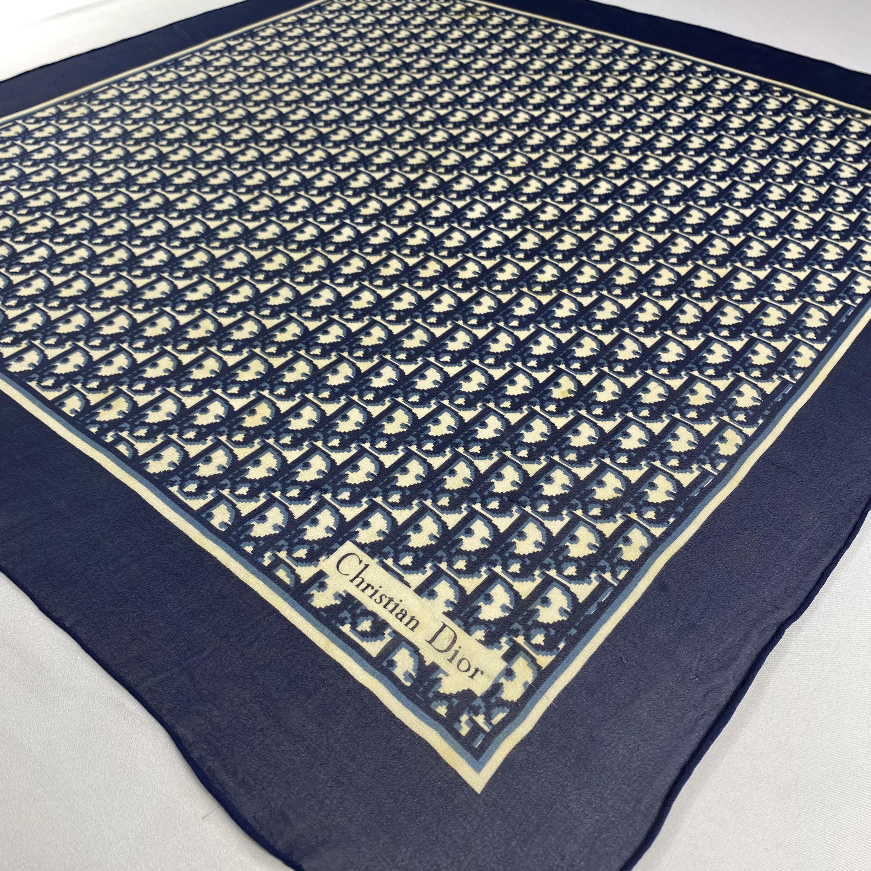 Vintage Christian Dior Silk Scarf Neckerchief Neckwear Muffler