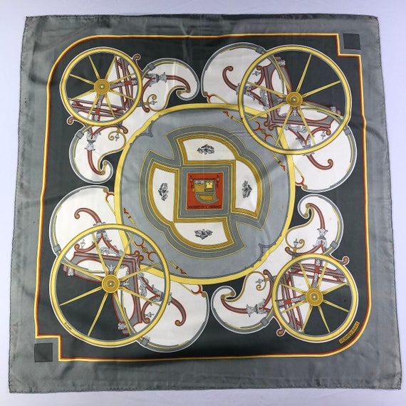 Vintage Hermes Washington's Carriage Hermes Scarf, Vintage