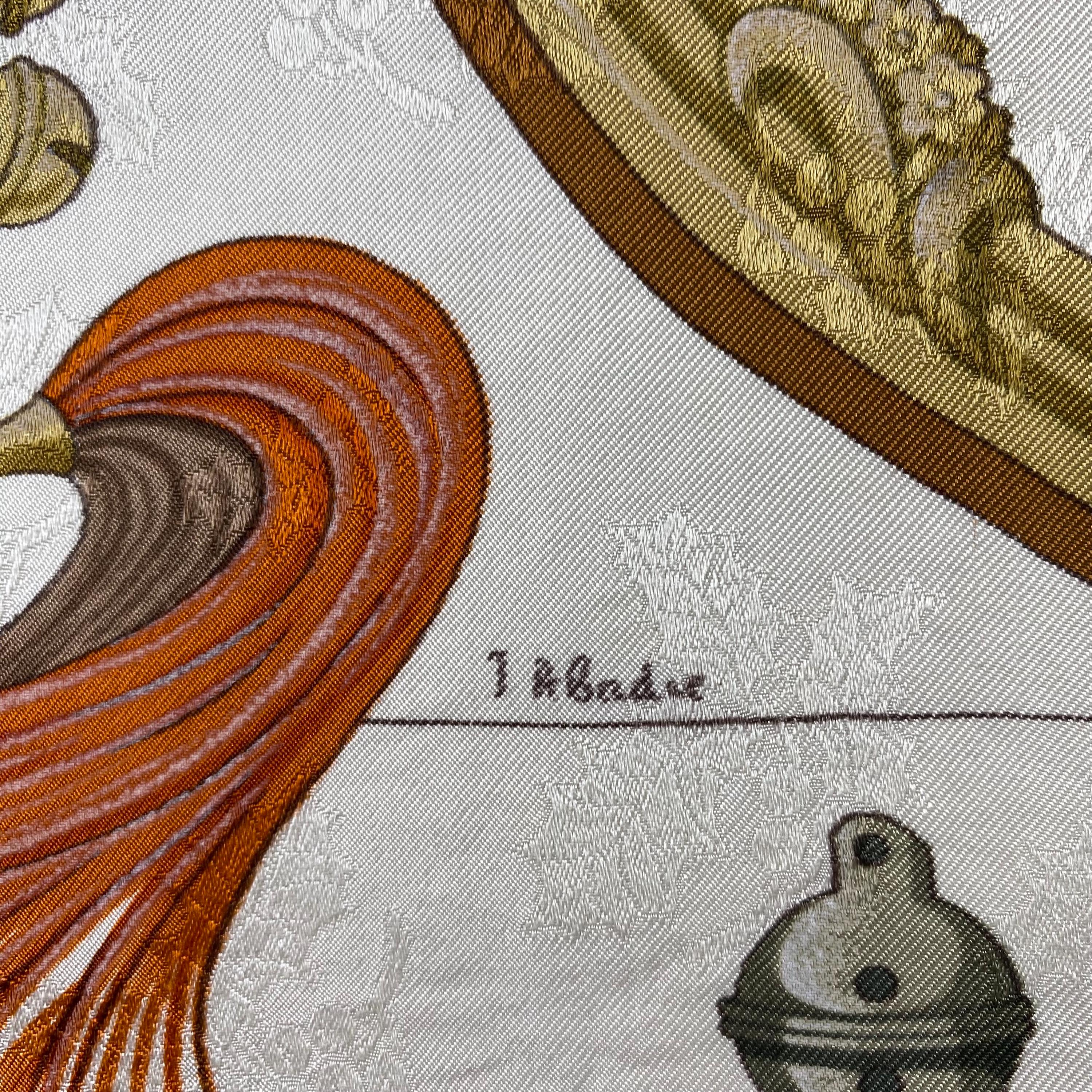 Vintage Hermes Plumes Et Grelots Silk Scarf Hermes Silk Muffler