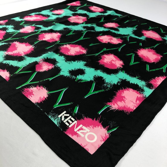 Vintage Kenzo Silk Scarf Kenzo Silk Stole Floral … - image 3