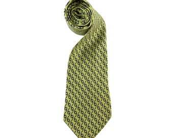Cravate Hermès Pour Homme à Motifs éléphants Et Palmiers - Soie, Jaune Et Bleu
