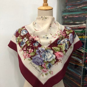 Vintage Yves Saint Laurent Silk Scarf Yves Saint Laurent Silk Muffler Yves Saint Laurent Silk Neck Scarf Yves Saint Laurent Silk Neck Warmer