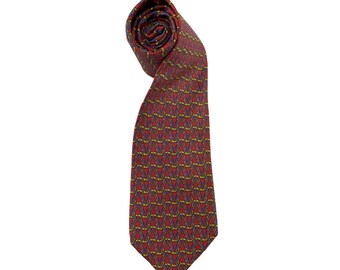 Corbata de seda vintage Hermès 7523 IA - Azul con estampado floral amarillo - Fabricada en Francia
