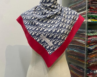 Vintage Christian Dior Silk Scarf Monogram Pattern Scarves Luxury