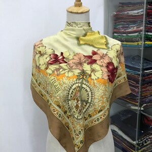Vintage Alviero Martini Silk Scarf, Alviero Martini Muffler, Vintage Alviero Martini Silk Neckerchief, Alviero Martini Silk Shawl
