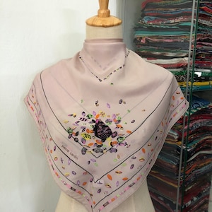 Vintage Pierre Cardin Scarf, Twill Silk Scarf, Vintage Silk Muffler, Vintage Neck Scarf, Vintage Neck Accessories, Vintage Italian Scarf,