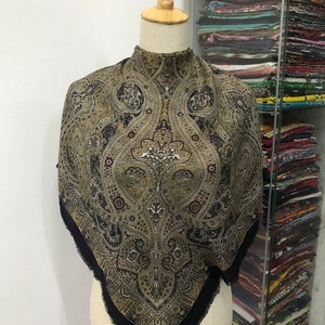 Vintage Silk Scarf, Vintage Silk Neck Scarf, Vintage 80s Silk Muffler, Vintage Classic Silky Scarf, Vintage 80s Shawl,