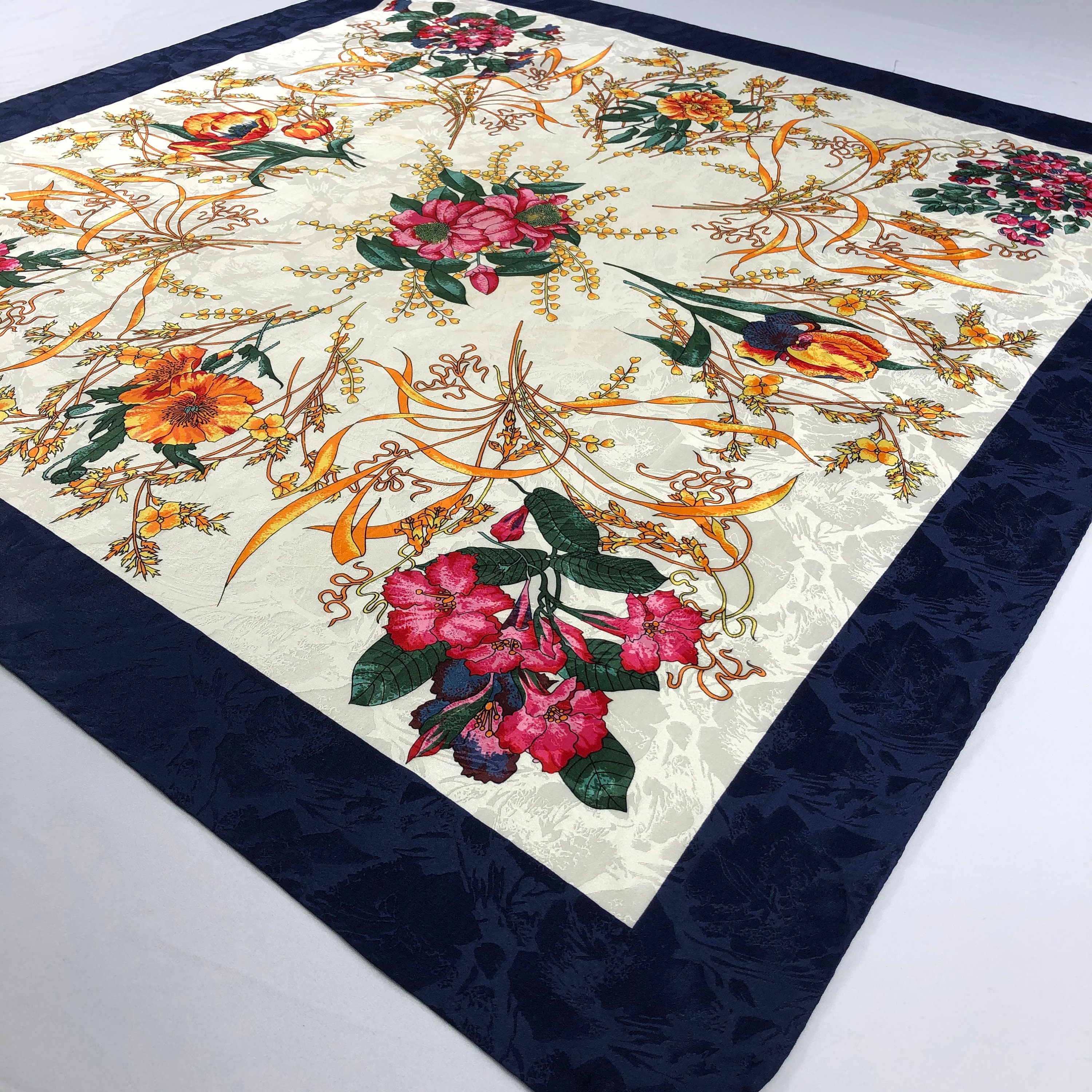 Vintage Silk Scarf, Vintage Silk Neck Scarf, Vintage 80s