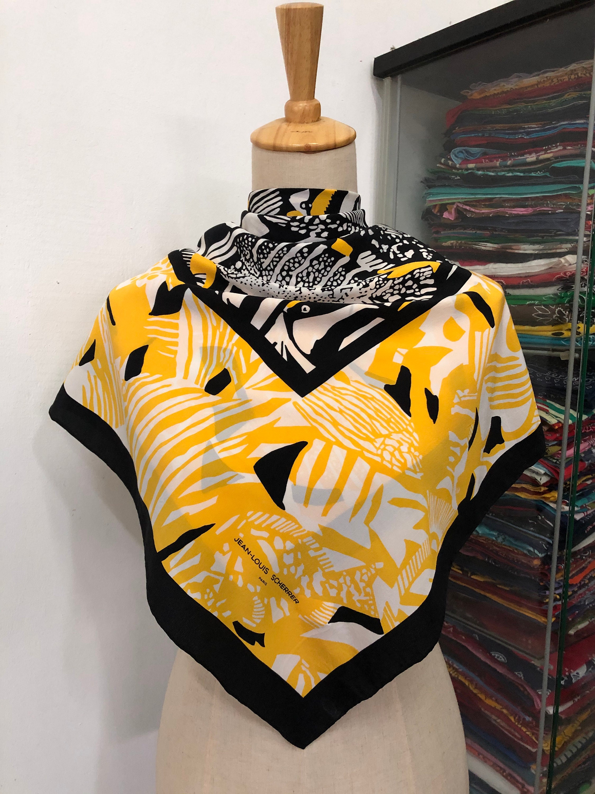 Vintage Jean Louis Scherrer Silk Scarf, Jean Louis Scherrer Silk