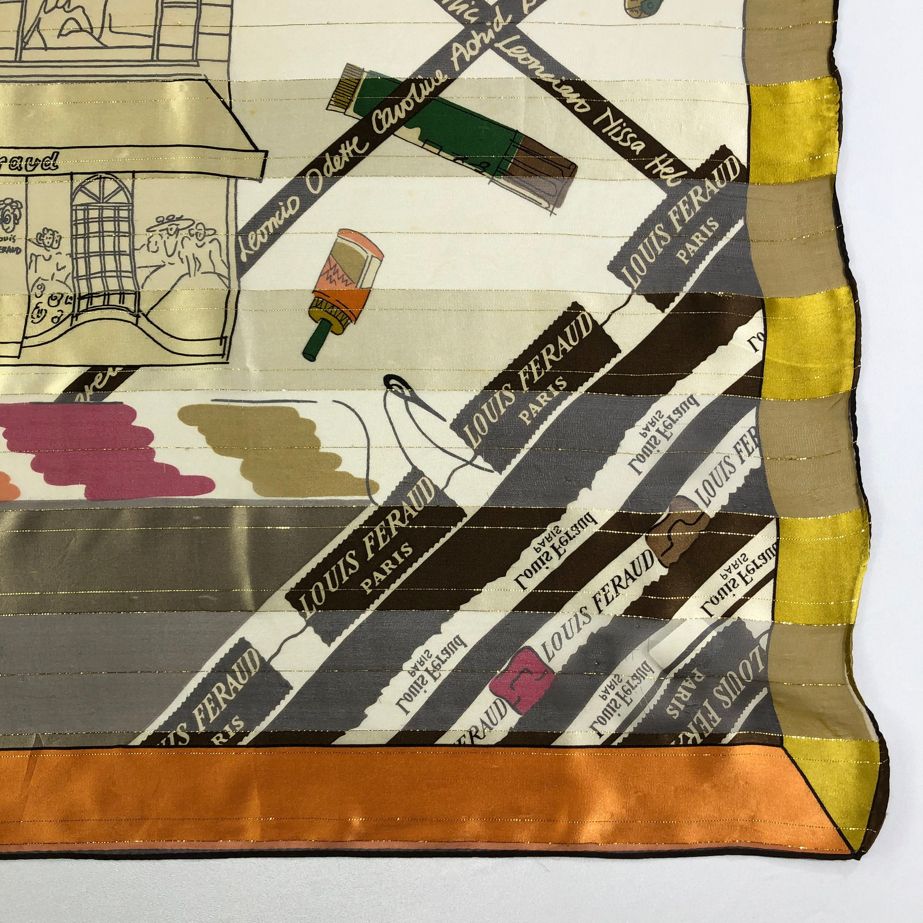 Vintage Louis Feraud Silk Scarf, Louis Feraud Silk Muffler
