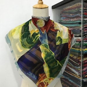 Vintage Jean Paul Gaultier Silk Scarf, Gaultier Homme Scarf, JPG Silk Scarf, Gaultier Accessories, Vintage Jean Paul Gaultier Silk Muffler