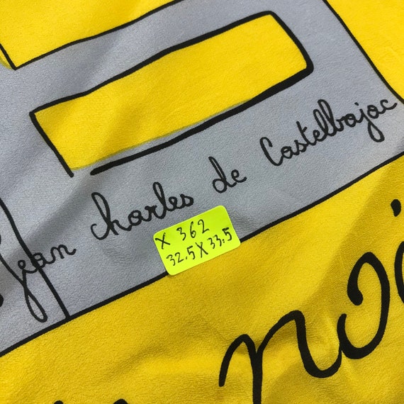 小物 Jean-Charles de Castelbajac silk skerf Jean Charles De Castelbajac Silk Scarf Vintage (32”x”33) - Etsy