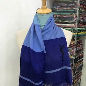 Vintage Yves Saint Laurent Silk Scarf Neckerchief Neckwear Muffler Ribbon Bandana Foulard Square Scarf Head Band