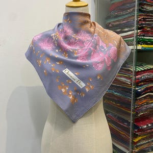 Vintage Christian Dior Silk Scarf Christian Dior Shawl Dior Silk Muffler Christian Dior Silk Head Scarf Vintage Dior Scarf Dior Neck Scarf