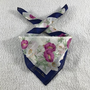 Vintage Dior Handkerchief, Dior Bandana, Vintage Dior Pocket Square, Christian Dior Handkerchief, Vintage Dior Neck Scarf