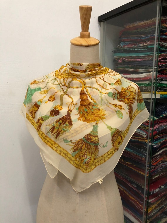 Vintage Silk Scarf, Twill Silk Scarf, Vintage Silk Muffler