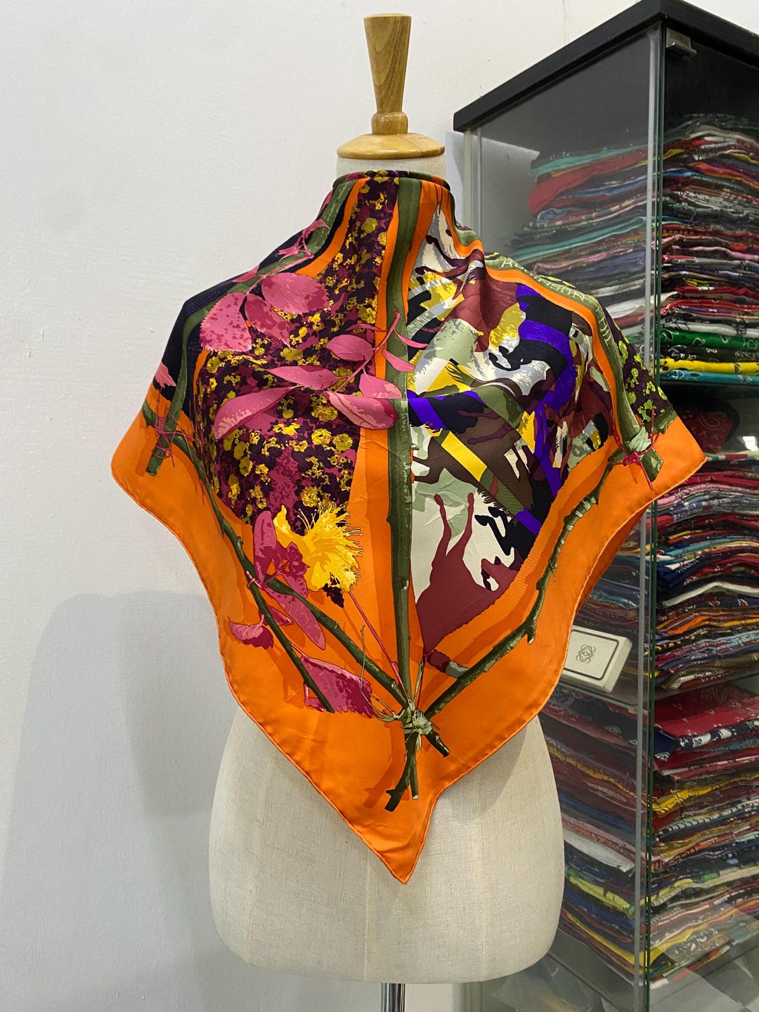 Vintage Hermes Le Robinson Chic Silk Scarf Vintage Hermes Scarf