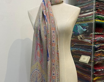 Vintage Etro Silk Scarf, Etro Paisley Scarf, Authentic Etro Scarf, Vintage Etro Milano Silk Scarf, Etro Silk Stole, Vintage Etro Flower