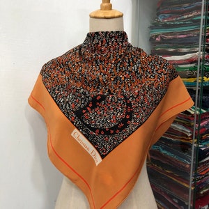 Vintage Christian Dior Silk Scarf Christian Dior Shawl Dior Silk Muffler Christian Dior Silk Head Scarf Vintage Dior Scarf Dior Neck Scarf