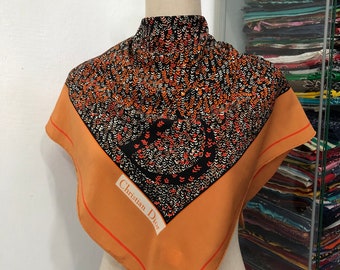 Vintage Christian Dior Zijden Sjaal Christian Dior Sjaal Dior Zijden Uitlaat Christian Dior Zijden Hoofddoek Vintage Dior-sjaal Dior Halsdoek