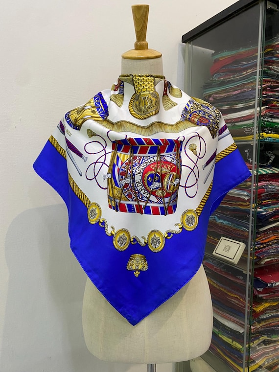 Vintage Hermes Les Tambours Silk Scarf Hermes 34x34 Hermes Silk